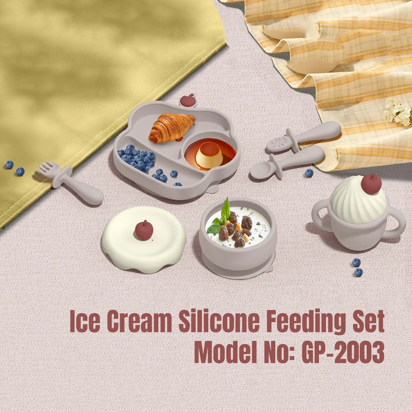 GP-2003 Ice Cream Silicone Feeding Set 1